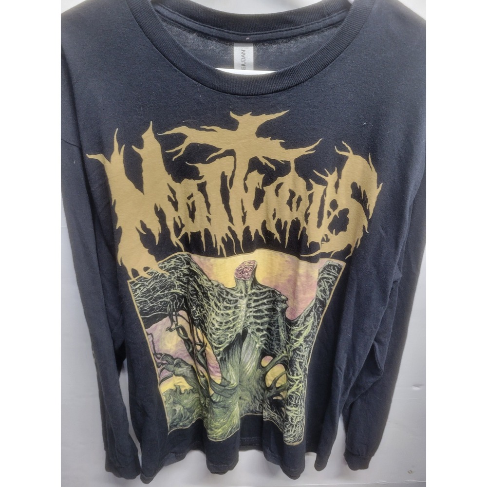 Mortuous Through Wilderness Long Sleeve‎ Death Metal Shirt Black Large Gildan